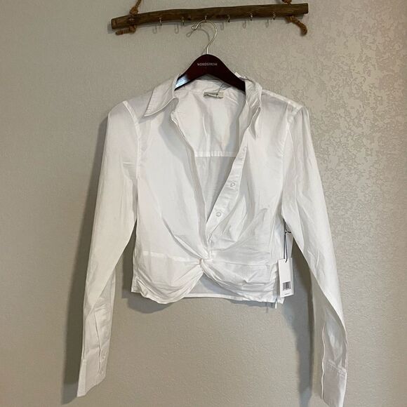 Jason Wu Unique crop button up top - Picture 2 of 3